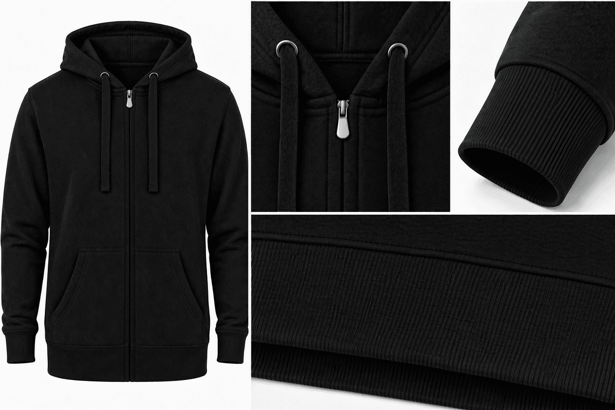 Black Zip Hoodie