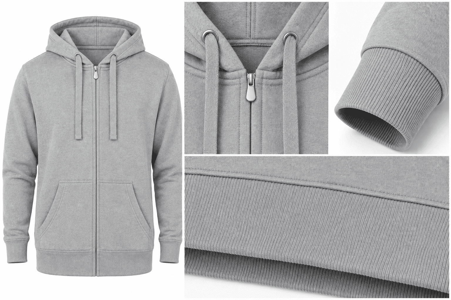 Grey Zip Hoodie