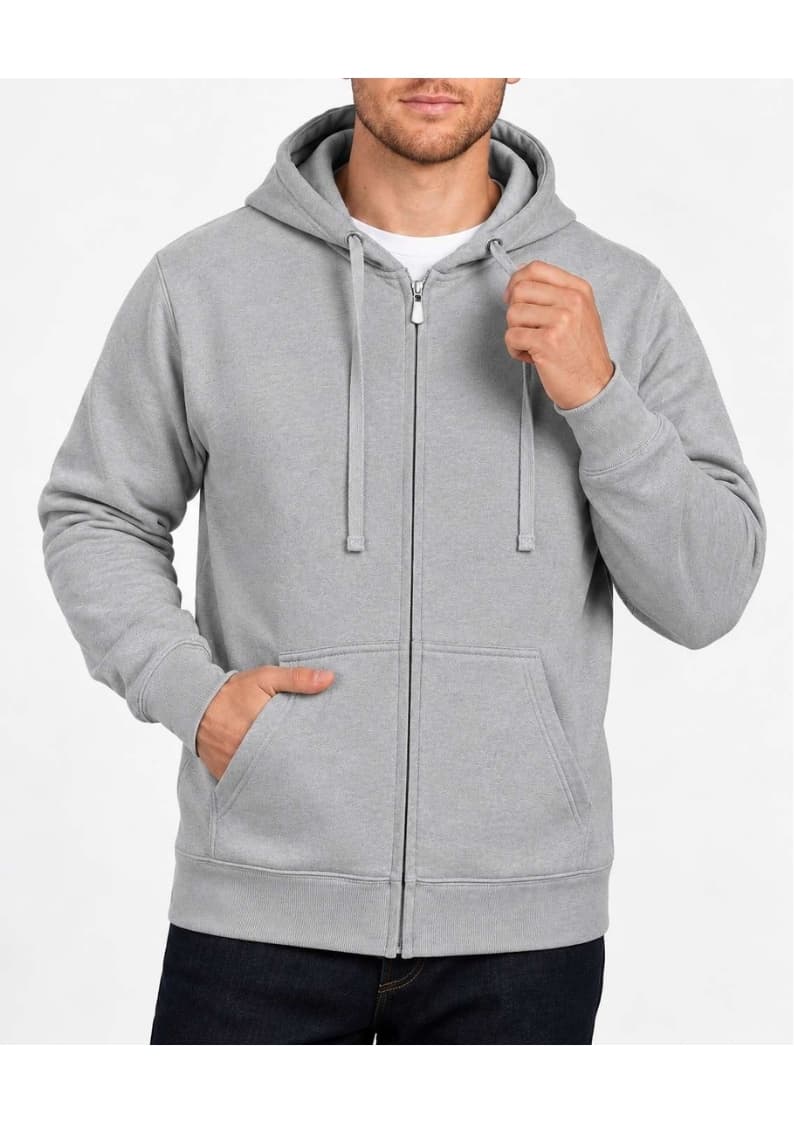 Grey Zip Hoodie