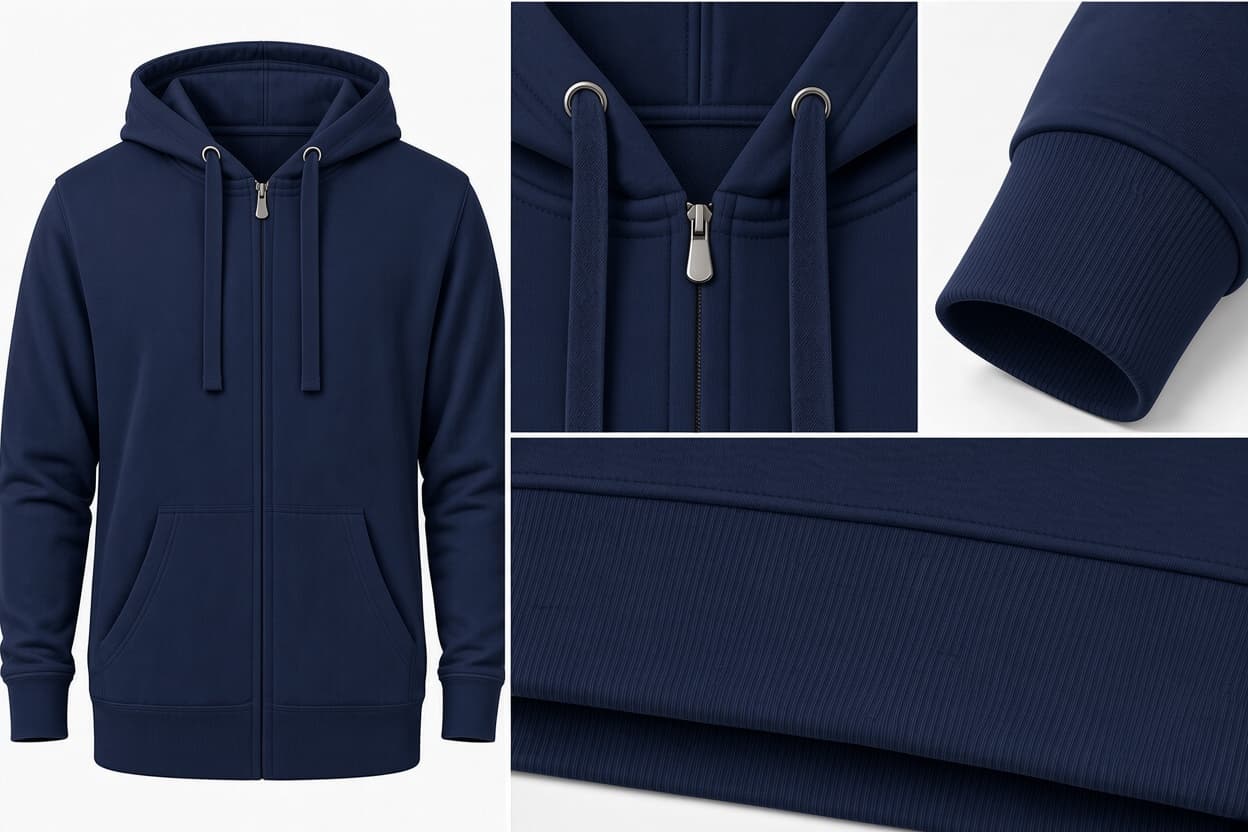 Navy Zip Hoodie