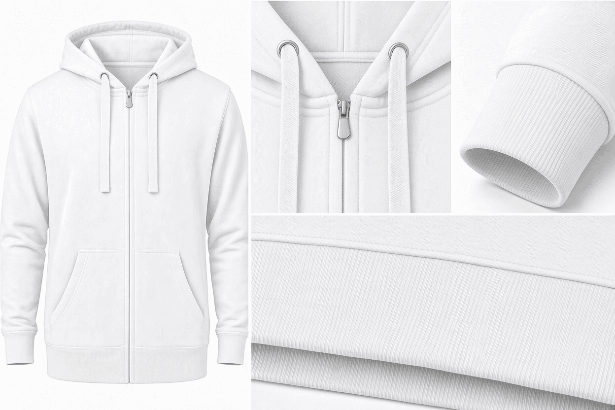 White Zip Hoodie