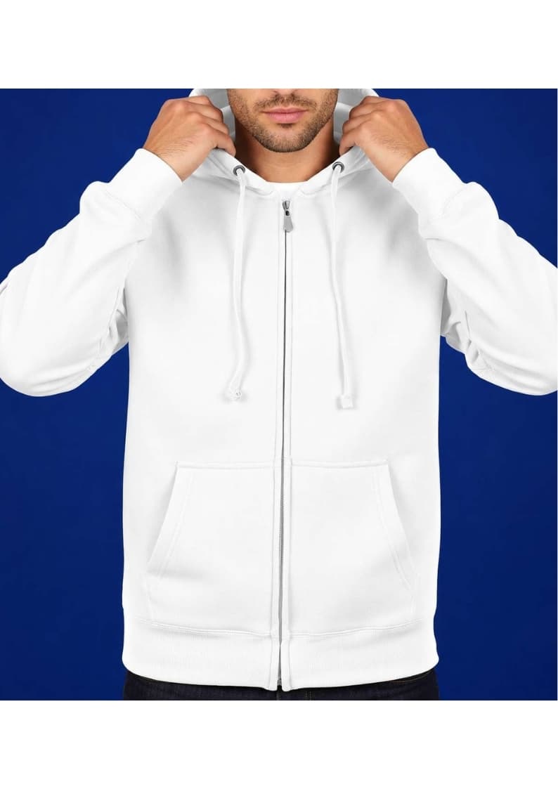 White Zip Hoodie