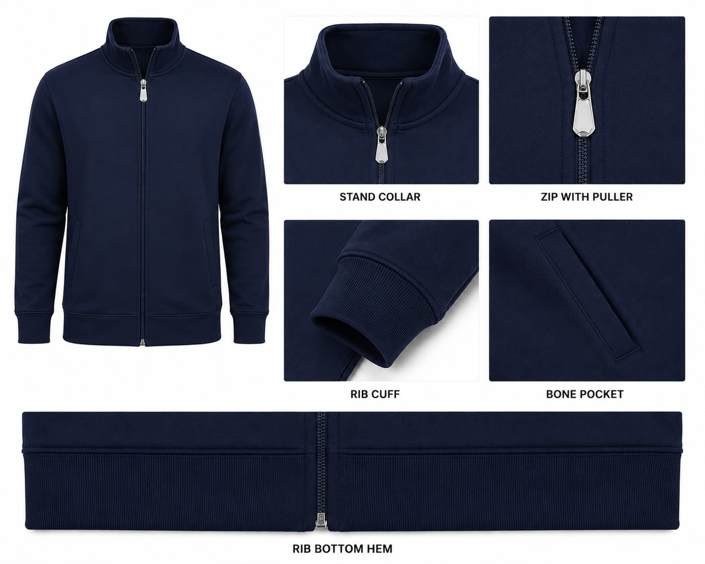 Navy Blue Sweat Jacket